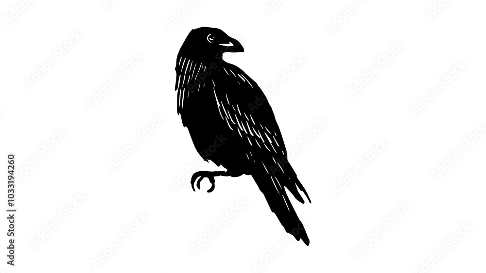 Obraz premium crow on a white background