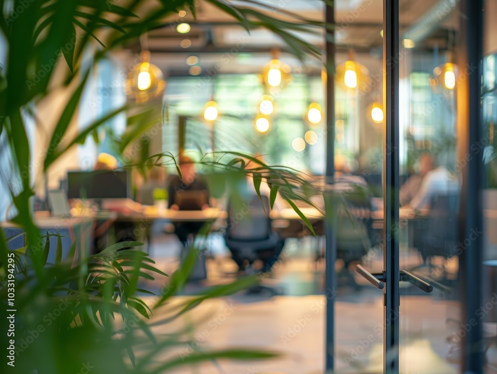 © Yura - Blurred Office View Through a Glass Door