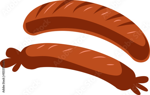 Fresh Raw Sausages Meat Illustration