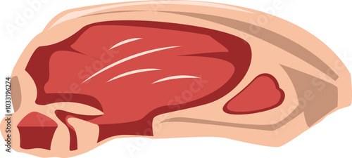 Fresh Raw Sirloin Steak Meat Illustration