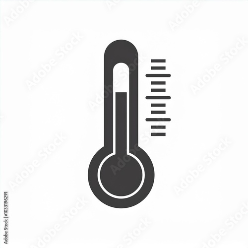 thermometer icon black isolated on white