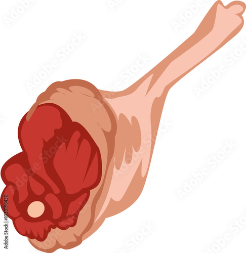 Raw Chicken Leg Illustration for Culinary Art
