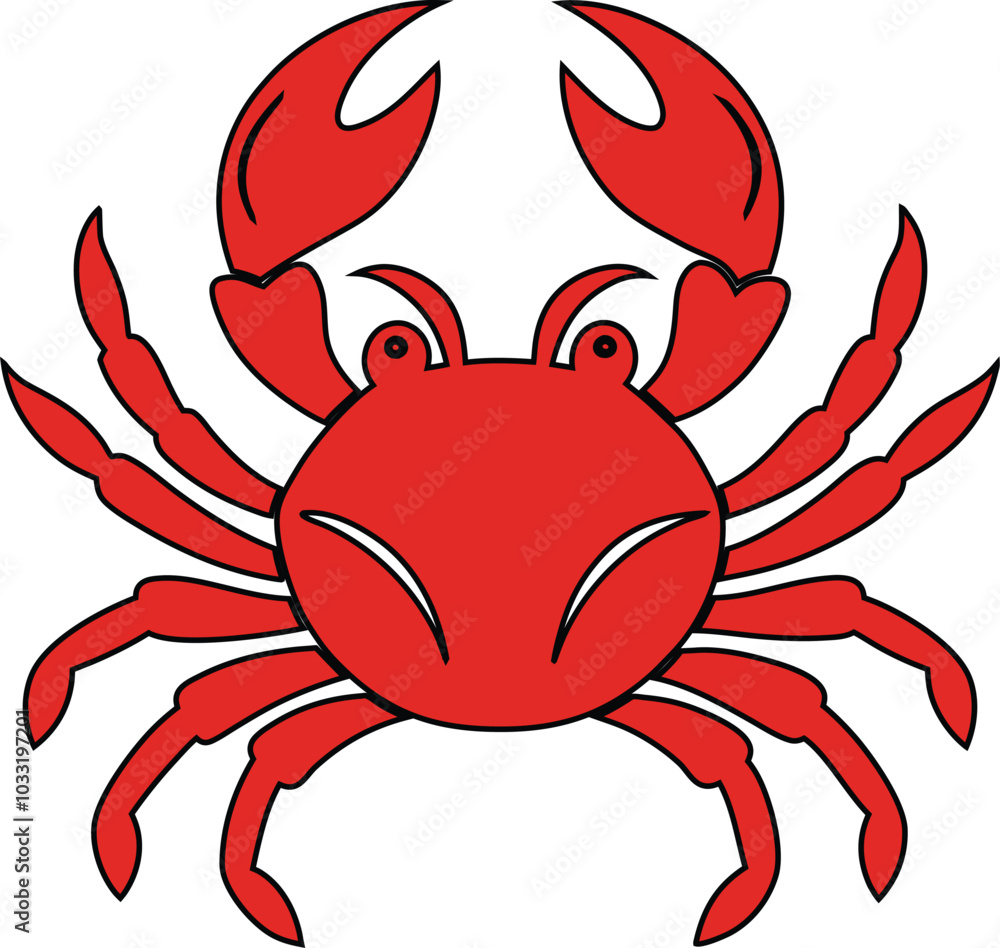 Red dea crab on white background Red dea crab on white background