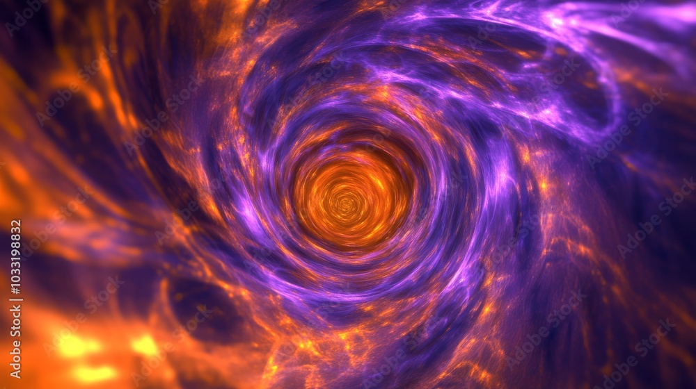 Vibrant swirling vortex with orange and purple hues, cosmic energy concept Vibrant swirling vortex with orange and purple hues, cosmic energy concept