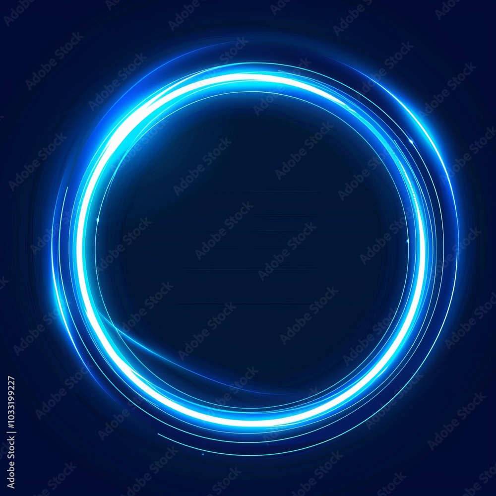 Abstract glowing circle lines on dark blue background Abstract glowing circle lines on dark blue background