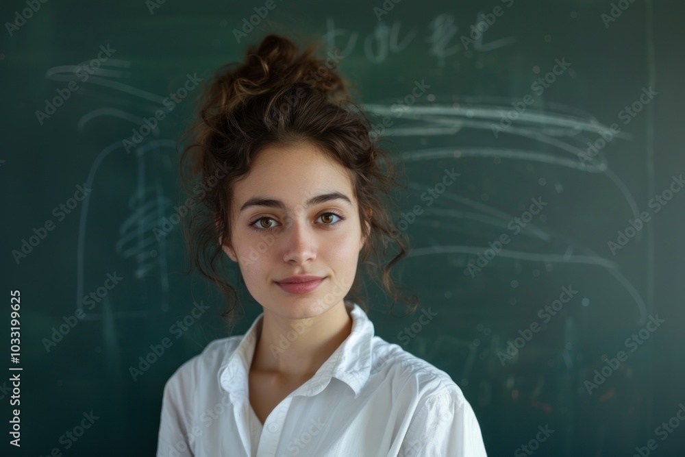 Teacher blackboard classroom contemplation. Teacher blackboard classroom contemplation.
