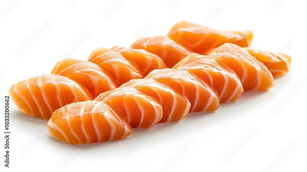 Salmon raw sashimi isolated on white background. Salmon raw sashimi isolated on white background.
