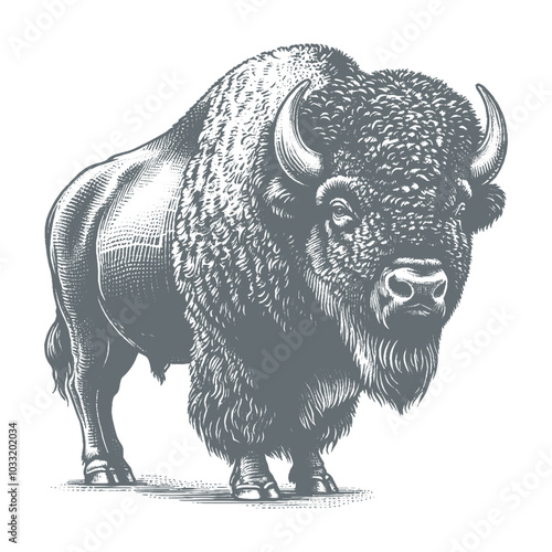 bison vector illustration