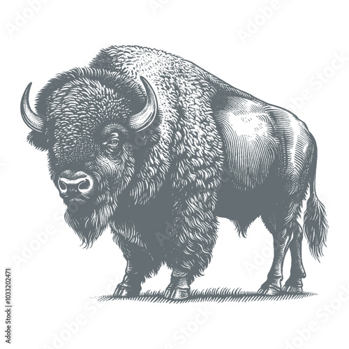 bison vector illustration