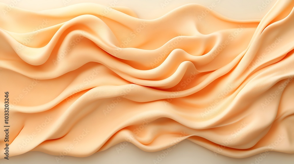 Elegant drapery of soft peach fabric flowing gracefully capturing light and texture in a serene composition for design inspiration Elegant drapery of soft peach fabric flowing gracefully capturing light and texture in a serene composition for design inspiration