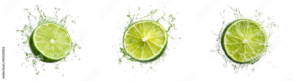 Realistic 3D Sliced Limes Isolated on Transparent PNG Perfect for Drink Ads Cocktail Menus or Tropical-Themed Illustrations Realistic 3D Sliced Limes Isolated on Transparent PNG Perfect for Drink Ads Cocktail Menus or Tropical-Themed Illustrations