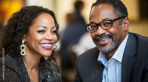 Happy Diverse Couple Smiling at Camera Interracial Relationship Business Professionals