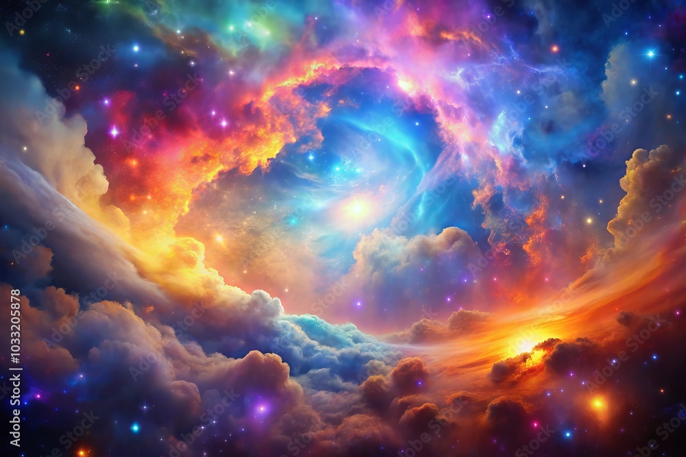 Obraz premium Colorful space galaxy cloud nebula. Starry night cosmos. Universe science astronomy. Supernova background wallpaper