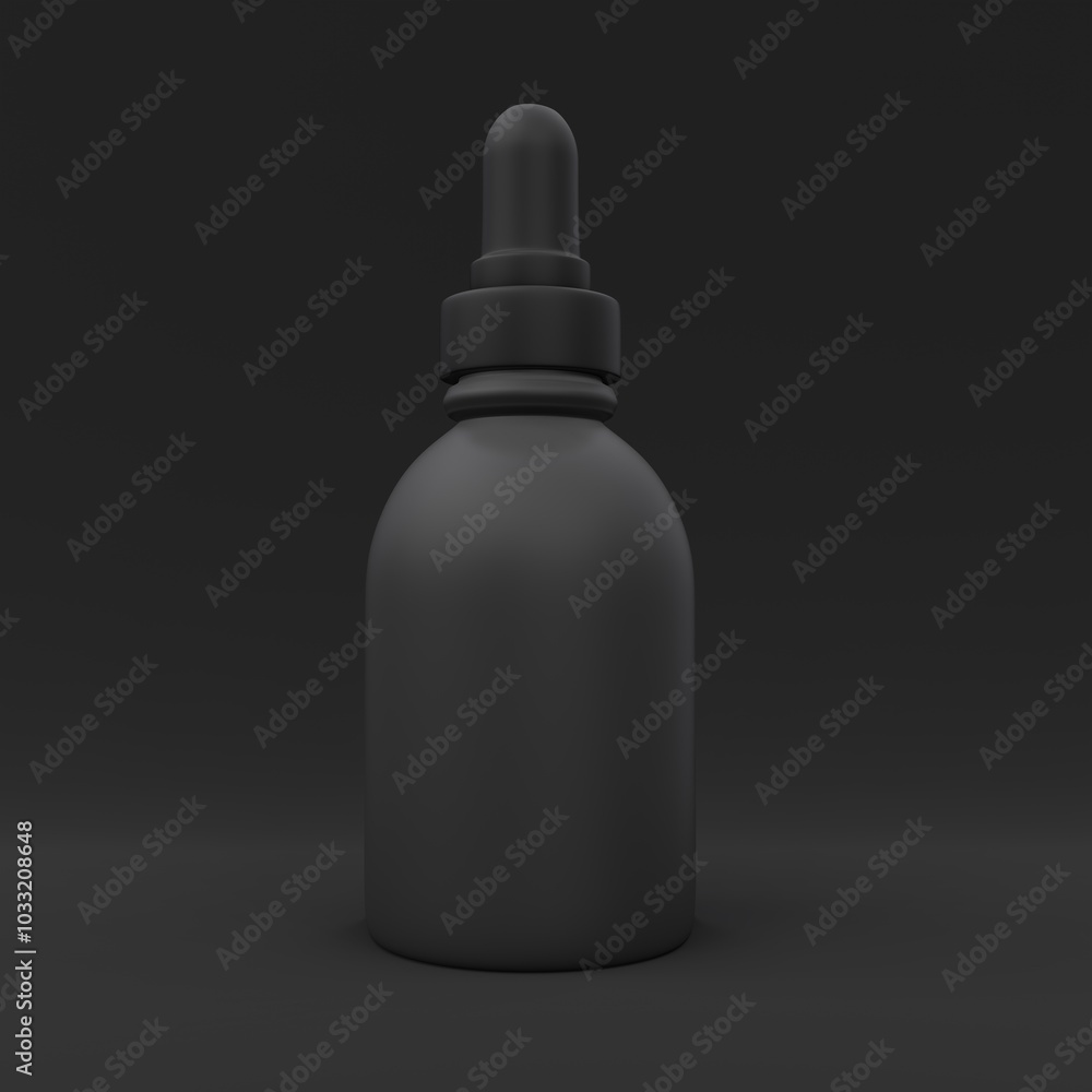 Vape liquid bottles on the black background. Package design. 3d illustration. Vape liquid bottles on the black background. Package design. 3d illustration.