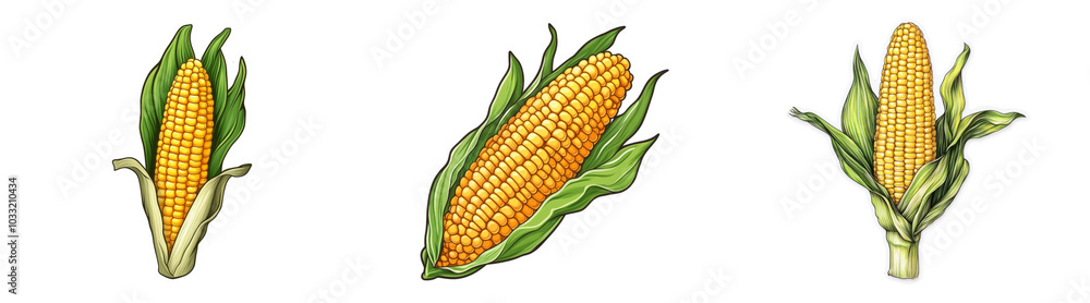 Cartoon Corn on the Cob Isolated on Transparent PNG Ideal for Food Illustrations or Grocery-Themed Designs Cartoon Corn on the Cob Isolated on Transparent PNG Ideal for Food Illustrations or Grocery-Themed Designs