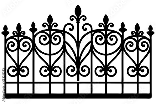 baroque lateral fence silhouette icon