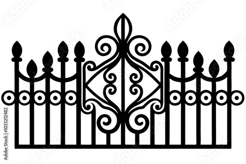 baroque lateral fence silhouette icon