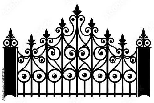 baroque lateral fence silhouette icon