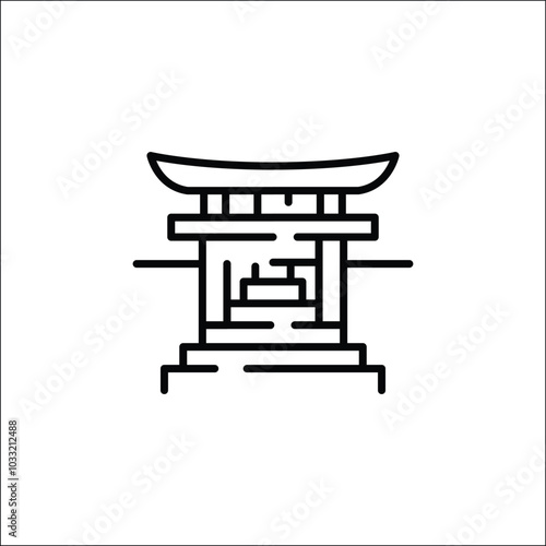 Torii gate icon. Simple torii gate icon for social media, app, and web design. Vector illustration
