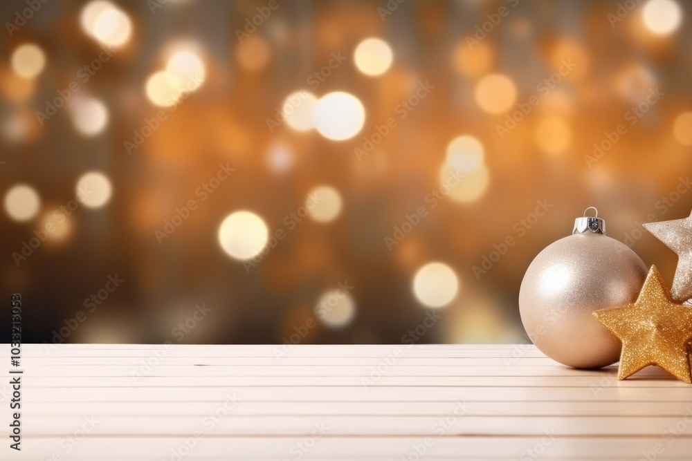 Blank clean table christmas illuminated celebration. Blank clean table christmas illuminated celebration.