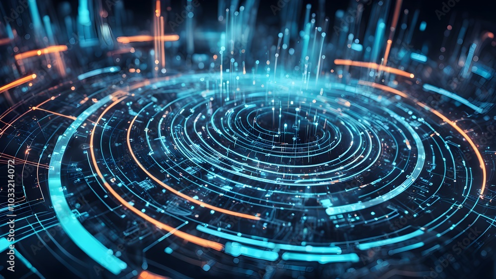 A digital abstract representation of data flow and technology. A digital abstract representation of data flow and technology.