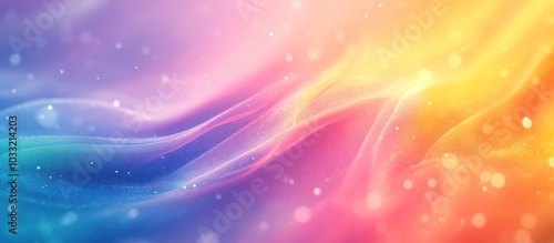 Abstract colorful background with flowing light and bokeh effects.