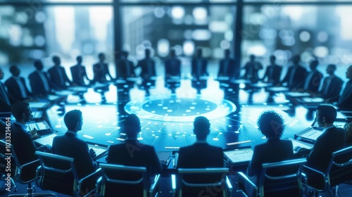 Illustrate the role of risk governance and oversight with lifelike 3D renders of risk committees and governance structures