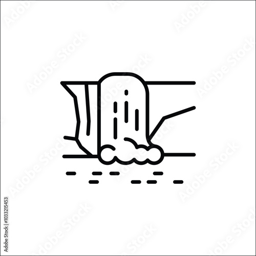 Waterfall icon. Simple icon representing a flowing waterfall, ideal for social media, app, and web design. Vector illustration
