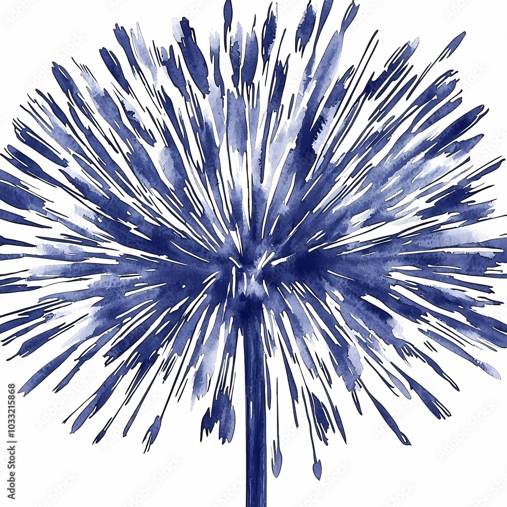 Obraz premium Abstract Watercolor Galaxy Burst in Blue Tones
