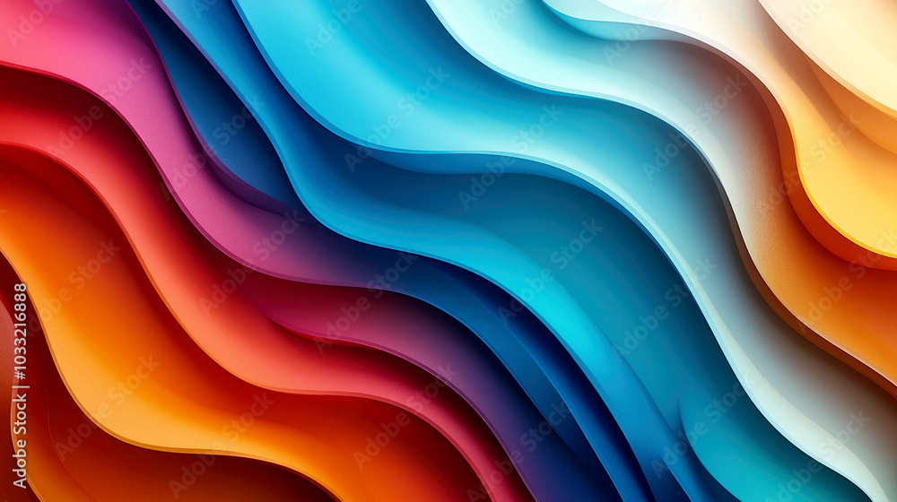 A vibrant abstract design featuring flowing waves of color in shades of blue, orange, and red. A vibrant abstract design featuring flowing waves of color in shades of blue, orange, and red.
