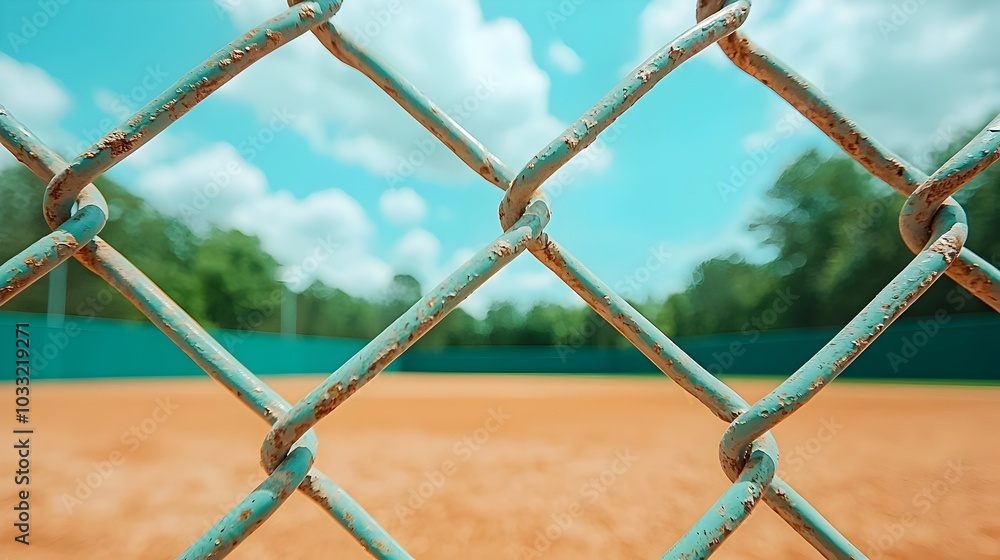 A chain link fence framing a sports field giving a sense of physical and visual between the interior and exterior spaces A chain link fence framing a sports field giving a sense of physical and visual between the interior and exterior spaces