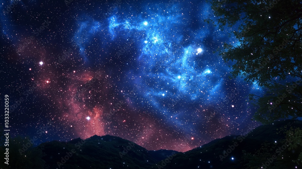 Fototapeta premium A Captivating Cosmic Display of Stars and the Night Sky