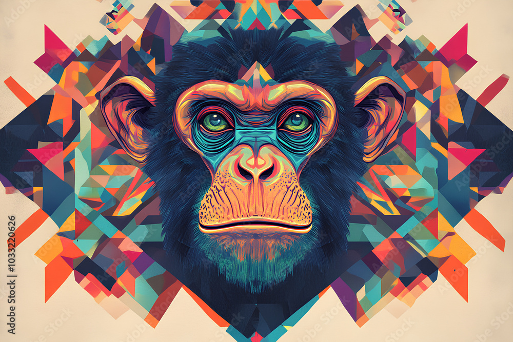 Printable Monkey Face Pattern Art