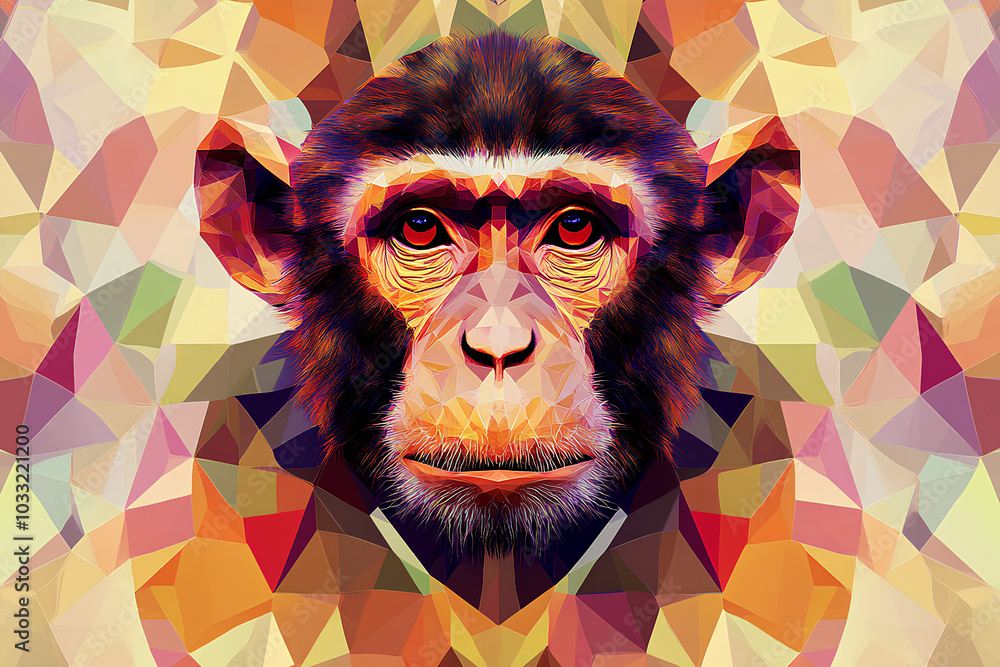 photo-art-print-monkey-head-in-geometric-pattern-illustration-protix