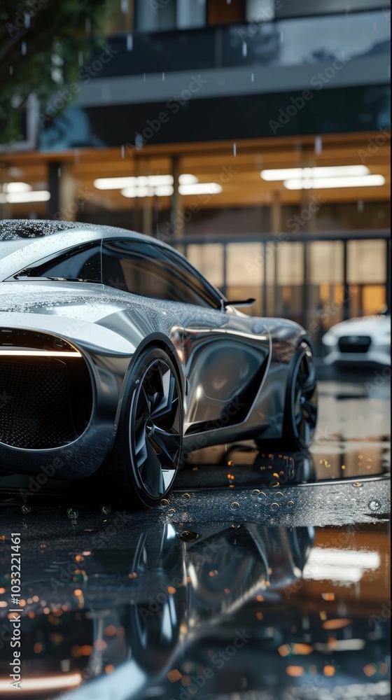 Showcase the sleek design and advanced technology of an electric car in a captivating 3D format Showcase the sleek design and advanced technology of an electric car in a captivating 3D format