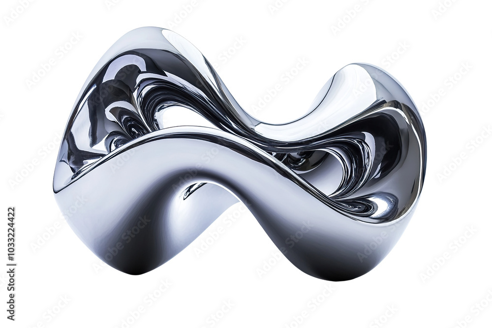 Chrome shape on transparent background. Chrome shape on transparent background.