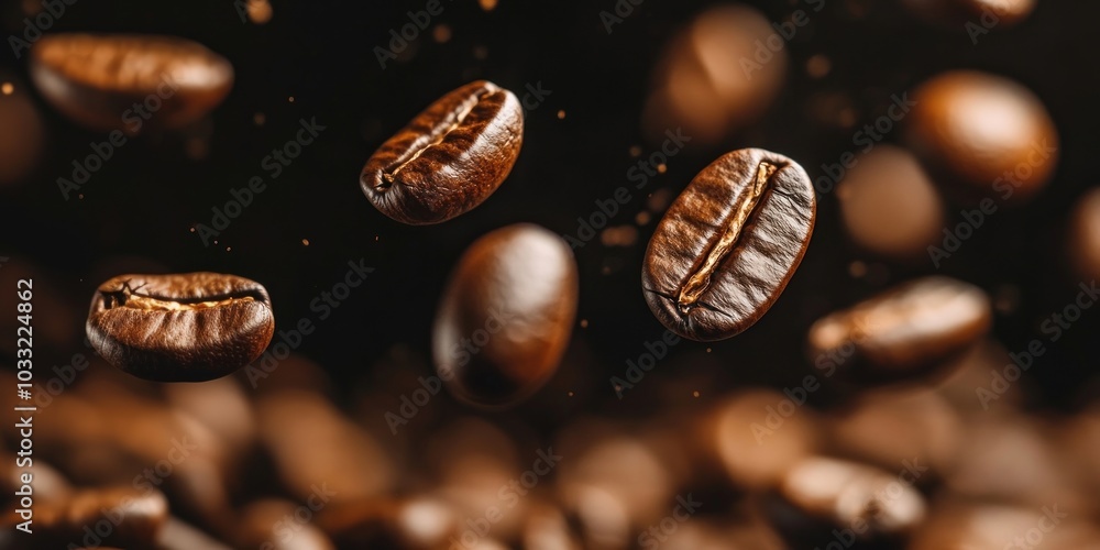 Coffee beans flying in the air coffee coffee beans beverage. Coffee beans flying in the air coffee coffee beans beverage.