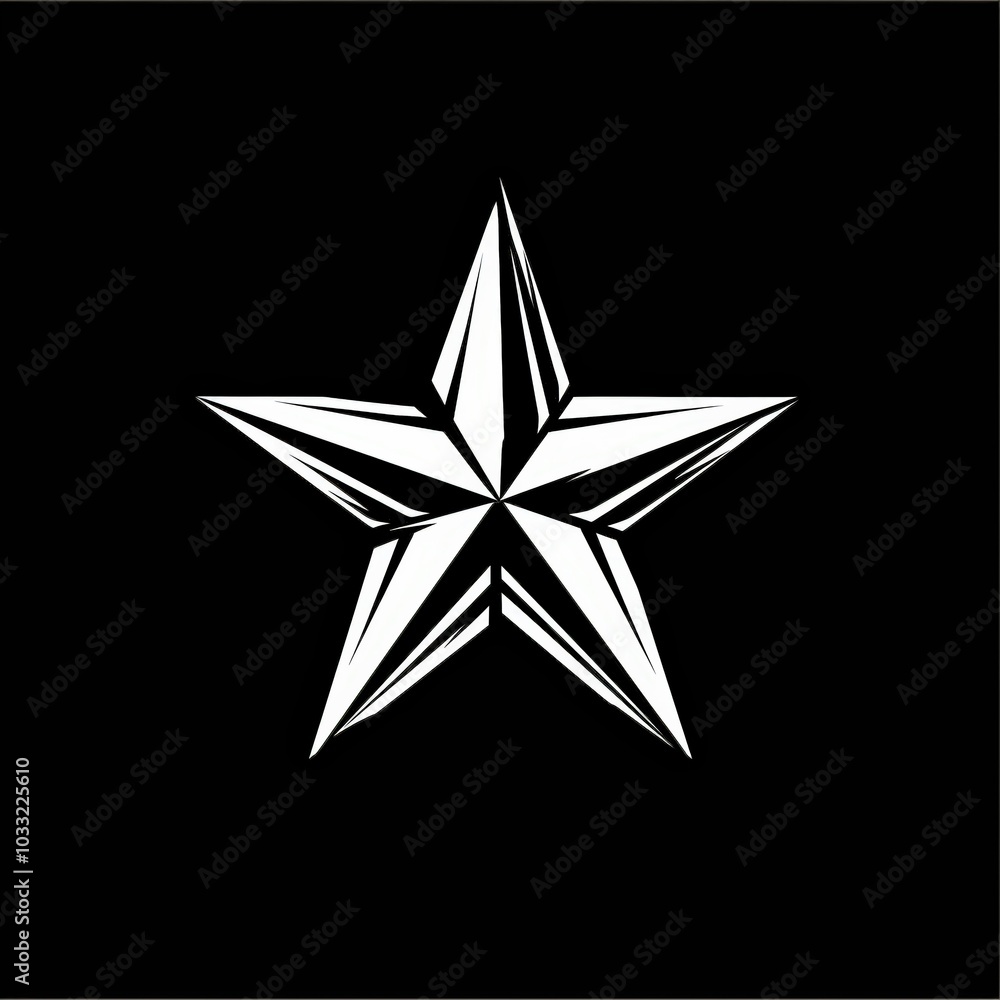 Obraz premium White star on black