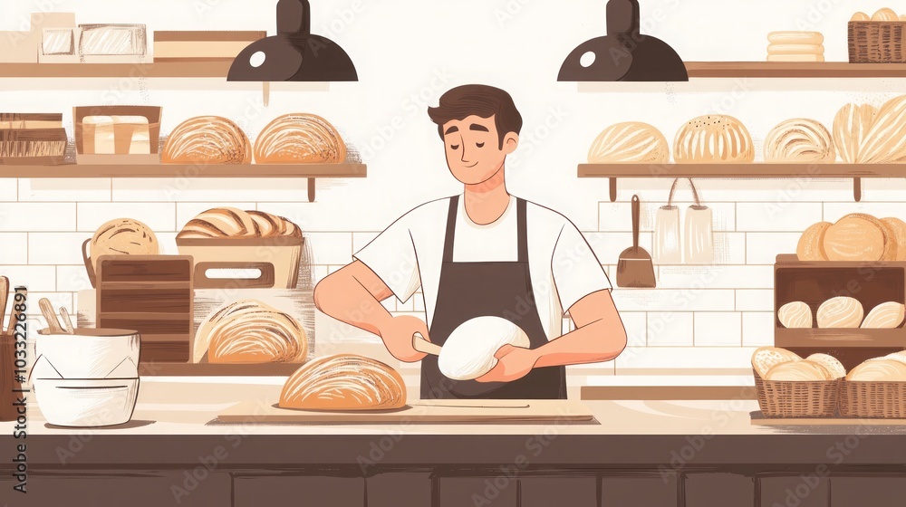 Freshly Baked Bread: A Baker's Craft in a Cozy Bakery Freshly Baked Bread: A Baker's Craft in a Cozy Bakery