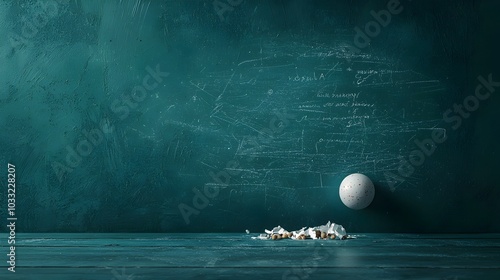 Erased chalk message on a blackboard representing the effort to make amends and move forward after a mistake or wrongdoing  The clean