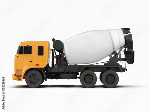 mixer truck for mockup with white background