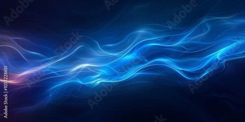 Abstract Fluid Blue Lines Creating a Dynamic Mountain Landscape for Commercial Use.