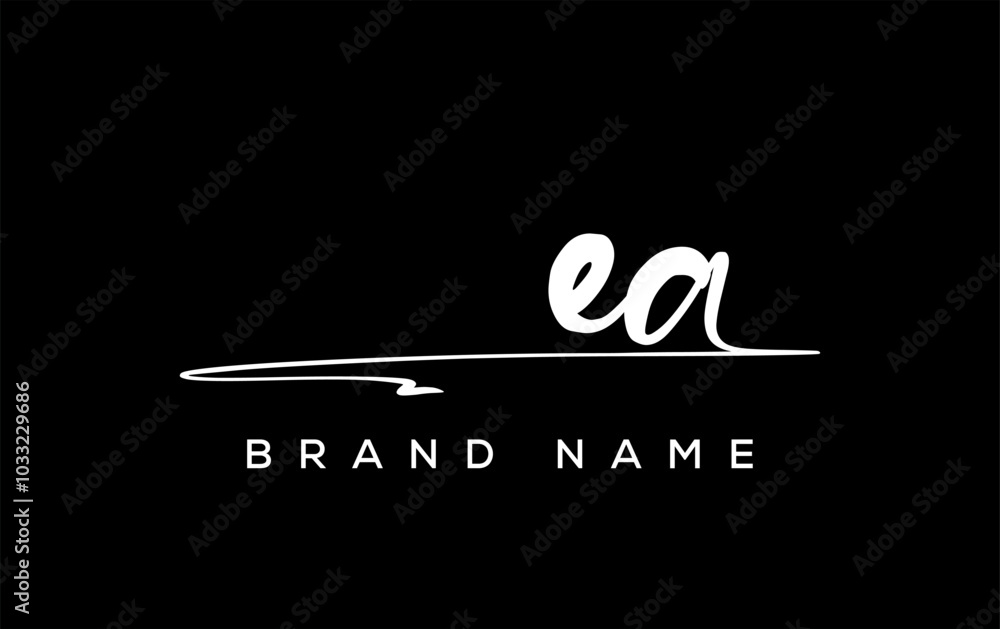 EA letter beauty handwriting vector logo. EA letter beauty handwriting vector logo.