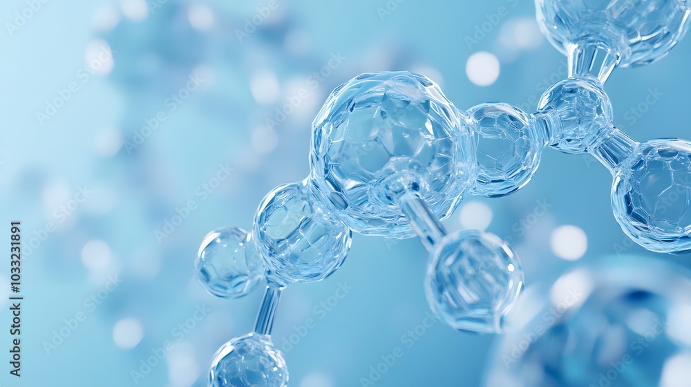 Crystalline Molecular Structure on a Blue Background Crystalline Molecular Structure on a Blue Background