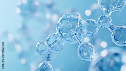 Crystalline Molecular Structure on a Blue Background