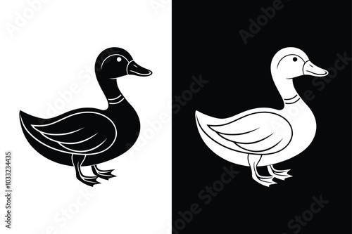 Minimalist Duck Icon. Flat Graphic Design for Modern Use