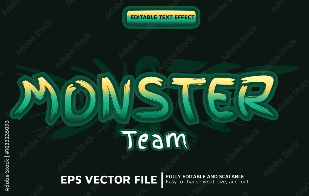 Obraz premium editable text effect with Monster Style