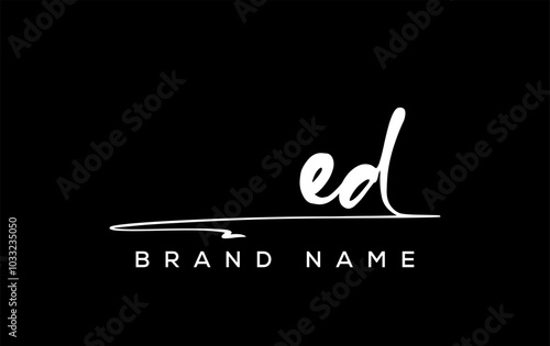 ED letter beauty handwriting vector logo.