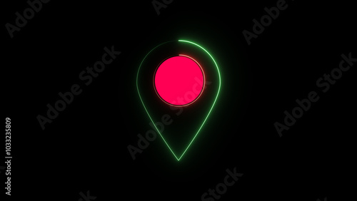 glowing neon loccation icon Free Download glowing neon loccation icon - GFXLoad