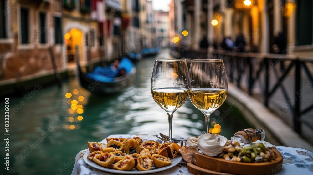 Scenic Venetian Snack Bar Moment by the Canal Scenic Venetian Snack Bar Moment by the Canal